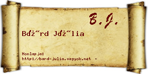 Bárd Júlia névjegykártya