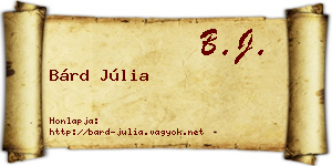 Bárd Júlia névjegykártya
